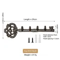 Vintage key-shaped cast iron wall hook with four hangers and mounting screws - QY13089 Key Hook Rack