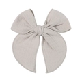 5.4-inch jacquard cotton bow hair clip in light beige with textured fabric finish - Oatmeal (24)