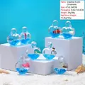 Détail de l'ornement liquide en forme de cœur avec animaux marins, taille 4.7x2.3x6cm - Animal marin bouteille cœur / Styles Aléatoires