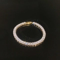 Elegant gold plated tennis bracelet featuring square-cut sparkling zircon stones - Gold Square Zirconia Bracelet (F2789)