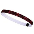 Elastic non-slip sports headband featuring a bold red and black crackle pattern - Lightning Red