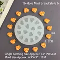 Detailed view of 16-cavity mini bread silicone mold for DIY cake decoration and resin crafts - 16-Hole Mini Bread Style 6