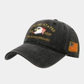 Ricamo dettagliato dell'aquila del 250° anniversario USA su cappellino in cotone lavato - Stile A Berretto da Baseball Nero
