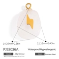 Pink and white teardrop stone pendant with gold lightning bolt and steel clasp - PJ92036A-Pink Stone Lightning