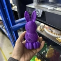 3D printed purple rabbit lamp with hollow mesh design for Easter party decoration - 12.5cm Purple