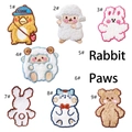 Detailed view of various cute 3D plush embroidered animal patches for DIY decoration - Plush Patch Set