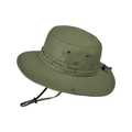 Army green quick-dry outdoor sun hat with wide brim, chin strap, and breathable mesh vents - Army Green