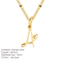 Collana in acciaio inossidabile placcato oro 14K con lettera A e cuore per donna - Lettera A / Oro