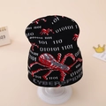Dettaglio del berretto in maglia cyberpunk con motivo a ragno e codice binario - Taglia Unica (1-4 Anni) / Nero