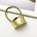 Poliertes goldfarbenes Haargummi aus Legierung mit elastischem Band in Khaki-Farbe - Gold