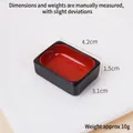 Miniature rectangular resin dish in black and red for dollhouse kitchen DIY projects - 4cm Red Square Sushi Box