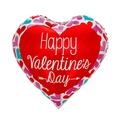 18-inch heart-shaped Happy Valentine's Day foil balloon with colorful heart border - 18 Inch Heart Serrated Valentine TX131