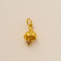 Detailed view of flower pendant in gold finish with a purple birthstone crystal - Flower February (Purple Zirconia)