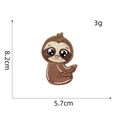 Detailed view of sloth embroidery patch showing 5.7cm by 8.2cm size and 3g weight - Sloth Patch 6