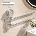 Portasciugamani girevole a 2 barre in argento e acrilico, lunghezza asta 314 mm - Trasparente 2-Aste