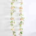 Artificial pink rose vine garland for home decor and vertical wall hanging decoration - Single Piece / Champagne