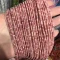 Strand of 2-3mm pink quartz cube beads for DIY jewelry making and crystal crafts - 28-Rhodochrosite (Natural)