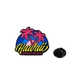 Hawaii Sunset Beach enamel pin featuring palm trees and a black butterfly clutch - Sunset Beach (Hawaii Sunset Beach)