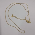 Minimalist 18K gold plated copper box chain necklace with lobster clasp and extender - 0.8mm Box Chain / 45+5CM Lobster Clasp