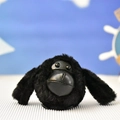 Close-up of cute black plush gorilla keychain showing soft texture and detailed face - Gorilla / 10cm (Lobster Clasp-Gold) / Black