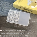 Stampo in silicone traslucido per tavolozza nail art con 15 griglie, misura 9.9x5.9cm - 133-15 Fori Quadrato