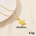 Gold stainless steel necklace with textured starfish pendant measuring 26x20mm and 4.5g weight - Irregular Hammered Star / Gold