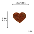 Orange sequin heart patch with brown embroidered border for DIY clothing decoration - Coffee Heart*Small Size (Laser) #34
