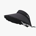 Black open-top sun hat with wavy brim detail and white lettering for summer - Adjustable / Black