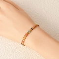 Bracciale a catena con foglie oro 18K e dettagli in smalto colorato stile vivace - Colorato