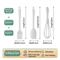 White silicone baking set with 21cm oil brush, 20.5cm spatula and 20cm whisk - 3pcs Set (Brush+Spatula+Whisk)