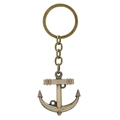 Vintage bronze anchor keychain with nautical pendant and classic matte metal finish - Anchor