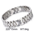 Silver stainless steel watch band bracelet 220mm length and 15mm width link chain - 22cm*15mm (KB71935-DR)