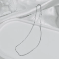 Detailed view of an S925 sterling silver chain resting on a white silk decorative tray - Silver Cauliflower Chain (45CM)