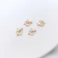 Exquisite 14K gold plated heart and arrow charms with micro inlaid cubic zirconia stones - Type 5 Arrow Through Heart 9x8mm