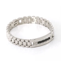 Pulsera para hombre de acero inoxidable 316L con incrustación de fibra de carbono negra plata - Color Acero