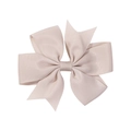Handmade cream grosgrain ribbon bow hair clip with elegant swallowtail V-shape design - Cream