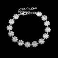 Elegante conjunto de joyas con collar y pendientes de strass floral para bodas - Pulsera Individual