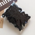 Lot de chouchous noirs côtelés à haute élasticité dans un sachet transparent - Chouchous à Fleurs Noirs