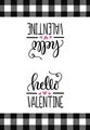 Absorbent dish towel featuring black and white buffalo plaid with pink hearts and hello valentine - hello VALENTINE Pink Hearts(MB1-7)