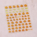 Autocollants ongles citrouille Halloween 3D relief modèle M-743 avec motifs orange - M-743 Marquage à l'argent + Colle Gelée
