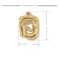 Detailed parameter diagram of gold spiral clover pendant in stainless steel 23x16mm - VG235x3/Spiral Rectangle