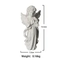 Weiße Engel-Figur aus Harz mit Blumenkranz in Gebetshaltung, 15,5 cm Höhe Abmessungen - Weißer Engel Mädchen Klein