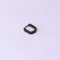 Boucle d'oreille créole géométrique rectangulaire en acier inoxydable noir mat épuré - Style Carré (360-1#B)