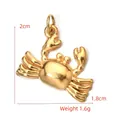 Golden crab-shaped stainless steel pendant 2cm high for DIY necklace and bracelet jewelry - BXGPJ078-Crab Shaped Pendant