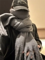 Chic solid grey mohair scarf with thick tassels for winter warmth and soft texture - Dark Gray