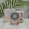 Portable gray-green LED lantern lamp with wooden handle and gift packaging design - Bear Bag + Gift Wrap - Couples / Gray