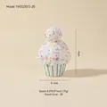 Christmas cupcake ornament with colorful sprinkles and green striped base for festive decor - #20 Blue Ice Cream Cone