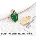 Pendentif poivron vert en alliage pour création de bijoux DIY accessoire 18x11mm - Poivron Vert (BK1547#)