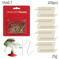 Set di 100 ganci ornamentali dorati a forma di S da 4cm per decorazioni natalizie - Confezione da 100 / Oro