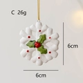 Décoration de Noël flocon de neige style C avec houx et cœur rouge pesant 26g - Flocon de neige